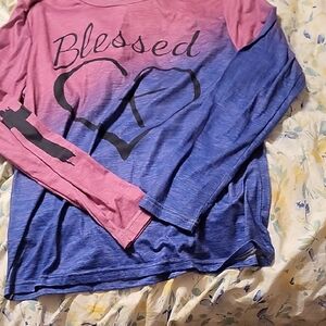 Blessed Kids Long Sleeve Shirt - Pink and Blue